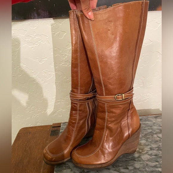 Women’s Schutz  retro leather wedge boots. Size 6. GUC. - Picture 8 of 16